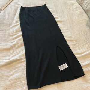 Free people, black long skirt with slit
